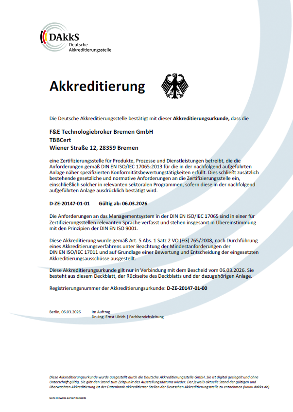 Akkreditierungsurkunde